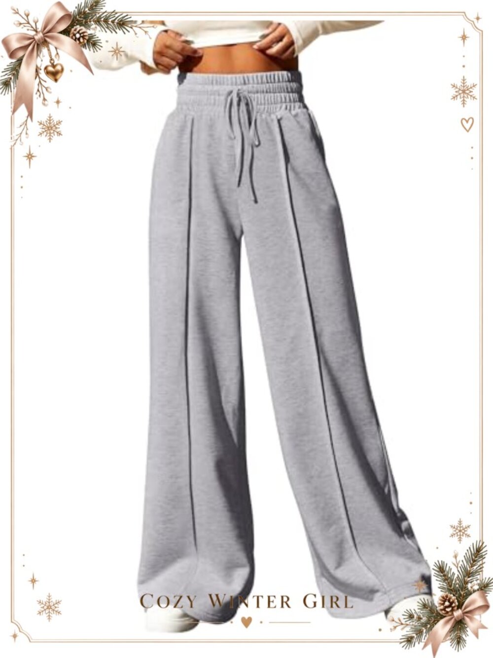 Women's Wide Leg Sweatpants High Waist Joggers Drawstring Lounge Pants Pockets